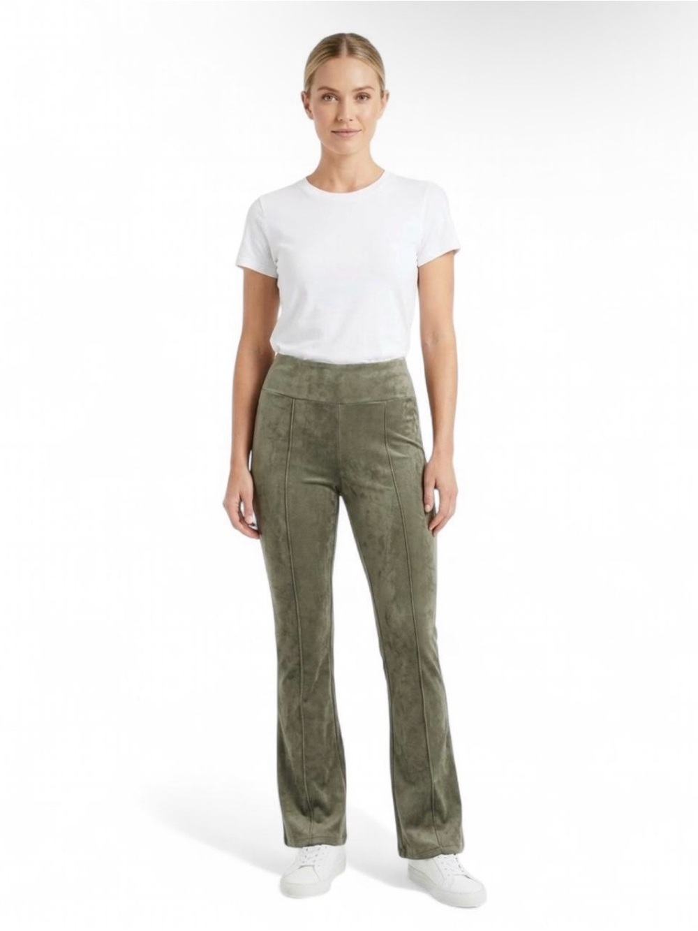 Rue21 Olive High-Rise Flare Velvet Velour Pants